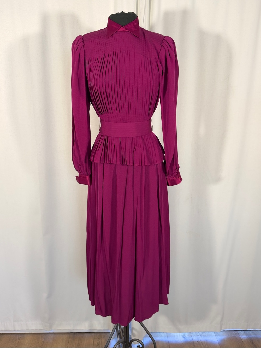 Vintage 1980s Richard Warren Pleated Skirt Set